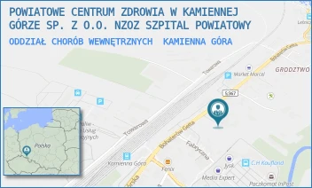 ODDZIAŁ CHORÓB WEWNĘTRZNYCH - POWIATOWE CENTRUM ZDROWIA W KAMIENNEJ GÓRZE SP. Z O.O. NZOZ SZPITAL POWIATOWY - UL. BOHATERÓW GETTA 10,  KAMIENNA GÓRA