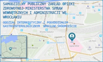 ODDZIAŁ INTERNISTYCZNY Z PODODDZIAŁEM GASTROENTEROLOGICZNYM - SAMODZIELNY PUBLICZNY ZAKŁAD OPIEKI ZDROWOTNEJ MINISTERSTWA SPRAW WEWNĘTRZNYCH I ADMINISTRACJI WE WROCŁAWIU - UL. OŁBIŃSKA 32,  WROCŁAW-ŚRÓDMIEŚCIE