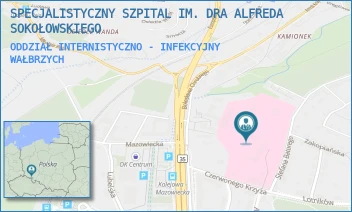 ODDZIAŁ INTERNISTYCZNO - INFEKCYJNY - SPECJALISTYCZNY SZPITAL IM. DRA ALFREDA SOKOŁOWSKIEGO - UL. BATOREGO 4,  WAŁBRZYCH