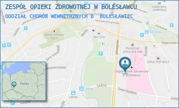 ODDZIAŁ CHORÓB WEWNĘTRZNYCH B - ZESPÓŁ OPIEKI ZDROWOTNEJ W BOLESŁAWCU - UL. JELENIOGÓRSKA 4,  BOLESŁAWIEC