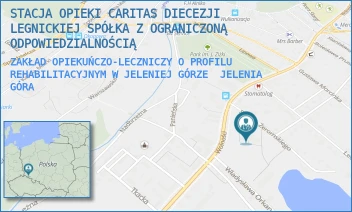 ZAKŁAD OPIEKUŃCZO-LECZNICZY O PROFILU REHABILITACYJNYM W JELENIEJ GÓRZE - STACJA OPIEKI CARITAS DIECEZJI LEGNICKIEJ SPÓŁKA Z OGRANICZONĄ ODPOWIEDZIALNOŚCIĄ - UL. STEFANA ŻEROMSKIEGO 2,  JELENIA GÓRA