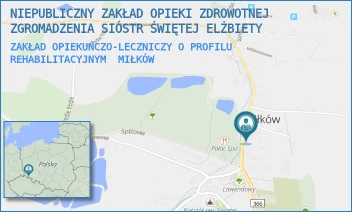 ZAKŁAD OPIEKUŃCZO-LECZNICZY O PROFILU REHABILITACYJNYM - NIEPUBLICZNY ZAKŁAD OPIEKI ZDROWOTNEJ ZGROMADZENIA SIÓSTR ŚWIĘTEJ ELŻBIETY - UL. NOWOWIEJSKA 43,  MIŁKÓW