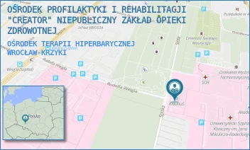 OŚRODEK TERAPII HIPERBARYCZNEJ - OŚRODEK PROFILAKTYKI I REHABILITACJI "CREATOR" NIEPUBLICZNY ZAKŁAD OPIEKI ZDROWOTNEJ - UL. BOROWSKA 213,  WROCŁAW-KRZYKI
