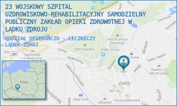 ODDZIAŁ OPIEKUŃCZO - LECZNICZY - 23 WOJSKOWY SZPITAL UZDROWISKOWO-REHABILITACYJNY SAMODZIELNY PUBLICZNY ZAKŁAD OPIEKI ZDROWOTNEJ W LĄDKU ZDROJU - UL. ORLA 4,  LĄDEK-ZDRÓJ