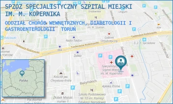 ODDZIAŁ CHORÓB WEWNĘTRZNYCH, DIABETOLOGII I GASTROENTEROLOGII - SPZOZ SPECJALISTYCZNY SZPITAL MIEJSKI IM. M. KOPERNIKA - BATOREGO 17/19,  TORUŃ