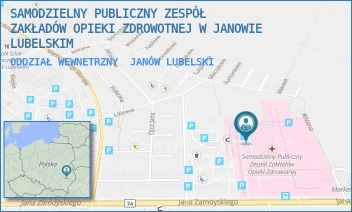 ODDZIAŁ WEWNETRZNY - SAMODZIELNY PUBLICZNY ZESPÓŁ ZAKŁADÓW OPIEKI ZDROWOTNEJ W JANOWIE LUBELSKIM - JANA ZAMOYSKIEGO 149,  JANÓW LUBELSKI
