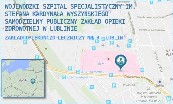 ZAKŁAD OPIEKUŃCZO-LECZNICZY NR 3 - WOJEWÓDZKI SZPITAL SPECJALISTYCZNY IM. STEFANA KARDYNAŁA WYSZYŃSKIEGO SAMODZIELNY PUBLICZNY ZAKŁAD OPIEKI ZDROWOTNEJ W LUBLINIE - ZBIGNIEWA HERBERTA 21,  LUBLIN