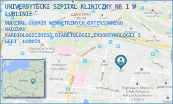 ODDZIAŁ CHORÓB WEWNĘTRZNYCH,INTENSYWNEGO NADZORU KARDIOLOGICZNEGO,DIABETOLOGII,ENDOKRYNOLOGII I GERI - UNIWERSYTECKI SZPITAL KLINICZNY NR 1 W LUBLINIE - STASZICA 16,  LUBLIN