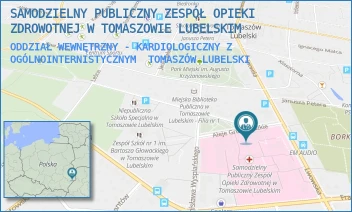 ODDZIAŁ WEWNĘTRZNY - KARDIOLOGICZNY Z OGÓLNOINTERNISTYCZNYM - SAMODZIELNY PUBLICZNY ZESPÓŁ OPIEKI ZDROWOTNEJ W TOMASZOWIE LUBELSKIM - ALEJE GRUNWALDZKIE 1,  TOMASZÓW LUBELSKI