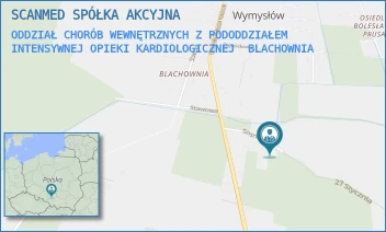 ODDZIAŁ CHORÓB WEWNĘTRZNYCH Z PODODDZIAŁEM INTENSYWNEJ OPIEKI KARDIOLOGICZNEJ - SCANMED SPÓŁKA AKCYJNA - UL. SOSNOWA 16,  BLACHOWNIA