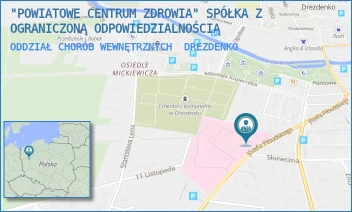 ODDZIAŁ CHORÓB WEWNĘTRZNYCH - "POWIATOWE CENTRUM ZDROWIA" SPÓŁKA Z OGRANICZONĄ ODPOWIEDZIALNOŚCIĄ - UL. PIŁSUDSKIEGO 8,  DREZDENKO