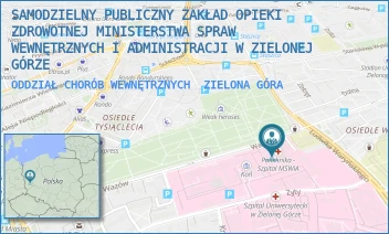 ODDZIAŁ CHORÓB WEWNĘTRZNYCH - SAMODZIELNY PUBLICZNY ZAKŁAD OPIEKI ZDROWOTNEJ MINISTERSTWA SPRAW WEWNĘTRZNYCH I ADMINISTRACJI W ZIELONEJ GÓRZE - UL. WAZÓW 42,  ZIELONA GÓRA