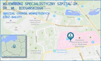ODDZIAŁ CHORÓB WEWNĘTRZNYCH - WOJEWÓDZKI SPECJALISTYCZNY SZPITAL IM. DR  WŁ. BIEGAŃSKIEGO - GEN. KAROLA KNIAZIEWICZA 1/5,  ŁÓDŹ-BAŁUTY