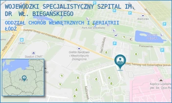ODDZIAŁ CHORÓB WEWNĘTRZNYCH I GERIATRII - WOJEWÓDZKI SPECJALISTYCZNY SZPITAL IM. DR  WŁ. BIEGAŃSKIEGO - UL. ŚW. TERESY OD DZIECIĄTKA JEZUS 8,  ŁÓDŹ