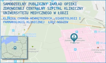 KLINIKA CHORÓB WEWNĘTRZNYCH, DIABETOLOGII I FARMAKOLOGII KLINICZNEJ - SAMODZIELNY PUBLICZNY ZAKŁAD OPIEKI ZDROWOTNEJ CENTRALNY SZPITAL KLINICZNY UNIWERSYTETU MEDYCZNEGO W ŁODZI - UL. POMORSKA 251,  ŁÓDŹ-WIDZEW