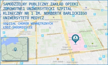 ODDZIAŁ CHORÓB WEWNĘTRZNYCH - SAMODZIELNY PUBLICZNY ZAKŁAD OPIEKI ZDROWOTNEJ UNIWERSYTECKI SZPITAL KLINICZNY NR 1 IM. NORBERTA BARLICKIEGO UNIWERSYTETU MEDYCZ - UL. DR. STEFANA KOPCIŃSKIEGO 22,  ŁÓDŹ-ŚRÓDMIEŚCIE