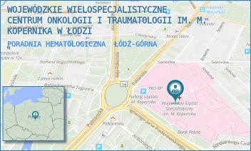 PORADNIA HEMATOLOGICZNA - WOJEWÓDZKIE WIELOSPECJALISTYCZNE CENTRUM ONKOLOGII I TRAUMATOLOGII IM. M. KOPERNIKA W ŁODZI - UL. PABIANICKA 62,  ŁÓDŹ-GÓRNA
