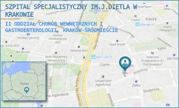 II ODDZIAŁ CHORÓB WEWNĘTRZNYCH I GASTROENTEROLOGII - SZPITAL SPECJALISTYCZNY IM.J.DIETLA W KRAKOWIE - UL. SKARBOWA 1,  KRAKÓW-ŚRÓDMIEŚCIE