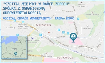 ODDZIAŁ CHORÓB WEWNĘTRZNYCH - "SZPITAL MIEJSKI W RABCE ZDROJU" SPÓŁKA Z OGRANICZONĄ ODPOWIEDZIALNOŚCIĄ - UL. SŁONECZNA 3,  RABKA-ZDRÓJ
