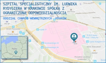 ODDZIAŁ CHORÓB WEWNĘTRZNYCH - SZPITAL SPECJALISTYCZNY IM. LUDWIKA RYDYGIERA W KRAKOWIE SPÓŁKA Z OGRANICZONĄ ODPOWIEDZIALNOŚCIĄ - OSIEDLE ZŁOTEJ JESIENI 1,  KRAKÓW