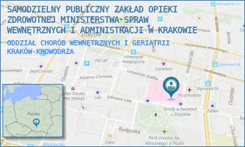 ODDZIAŁ CHORÓB WEWNĘTRZNYCH I GERIATRII - SAMODZIELNY PUBLICZNY ZAKŁAD OPIEKI ZDROWOTNEJ MINISTERSTWA SPRAW WEWNĘTRZNYCH I ADMINISTRACJI W KRAKOWIE - UL. KRONIKARZA GALLA 25,  KRAKÓW-KROWODRZA