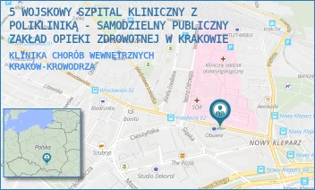 KLINIKA CHORÓB WEWNĘTRZNYCH - 5 WOJSKOWY SZPITAL KLINICZNY Z POLIKLINIKĄ - SAMODZIELNY PUBLICZNY ZAKŁAD OPIEKI ZDROWOTNEJ W KRAKOWIE - UL. WROCŁAWSKA 1-3,  KRAKÓW-KROWODRZA