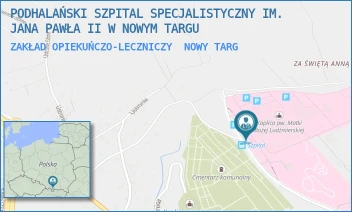 ZAKŁAD OPIEKUŃCZO-LECZNICZY - PODHALAŃSKI SZPITAL SPECJALISTYCZNY IM. JANA PAWŁA II W NOWYM TARGU - UL. SZPITALNA 14,  NOWY TARG