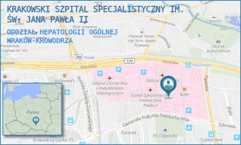 ODDZIAŁ HEPATOLOGII OGÓLNEJ - KRAKOWSKI SZPITAL SPECJALISTYCZNY IM. ŚW. JANA PAWŁA II - UL. PRĄDNICKA 80,  KRAKÓW-KROWODRZA