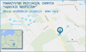 ZAKŁAD OPIEKUŃCZO-LECZNICZY - TOWARZYSTWO PRZYJACIÓŁ CHORYCH "SĄDECKIE HOSPICJUM" - UL. NAWOJOWSKA 155 A,  NOWY SĄCZ