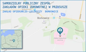 ZAKŁAD OPIEKUŃCZO-LECZNICZY - SAMODZIELNY PUBLICZNY ZESPÓŁ ZAKŁADÓW OPIEKI ZDROWOTNEJ W PRZYSUSZE - PLATANOWA 1,  BORKOWICE
