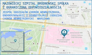 ZESPÓŁ ODDZIAŁÓW CHORÓB WEWNĘTRZNYCH, ENDOKRYNOLOGII I DIABETOLOGII (ODDZIAŁ CHORÓB WEWNĘTRZNYCH) - MAZOWIECKI SZPITAL BRÓDNOWSKI SPÓŁKA Z OGRANICZONĄ ODPOWIEDZIALNOŚCIĄ - KONDRATOWICZA 8,  WARSZAWA