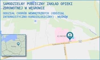 ODDZIAŁ CHORÓB WEWNĘTRZNYCH (ODDZIAŁ INTERNISTYCZNO-KARDIOLOGICZNY) - SAMODZIELNY PUBLICZNY ZAKŁAD OPIEKI ZDROWOTNEJ W WĘGROWIE - KOŚCIUSZKI 201,  WĘGRÓW