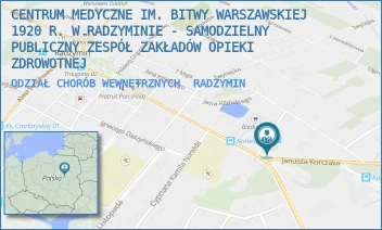 ODZIAŁ CHORÓB WEWNĘTRZNYCH - CENTRUM MEDYCZNE IM. BITWY WARSZAWSKIEJ 1920 R. W RADZYMINIE - SAMODZIELNY PUBLICZNY ZESPÓŁ ZAKŁADÓW OPIEKI ZDROWOTNEJ - KONSTYTUCJI 3 MAJA 17,  RADZYMIN