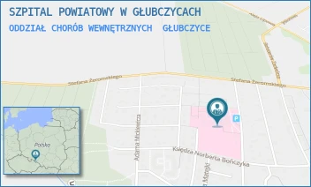 ODDZIAŁ CHORÓB WEWNĘTRZNYCH - SZPITAL POWIATOWY W GŁUBCZYCACH - UL. MARII SKŁODOWSKIEJ CURIE 26,  GŁUBCZYCE