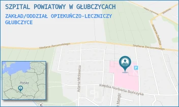 ZAKŁAD/ODDZIAŁ OPIEKUŃCZO-LECZNICZY - SZPITAL POWIATOWY W GŁUBCZYCACH - UL. MARII SKŁODOWSKIEJ-CURIE 26,  GŁUBCZYCE