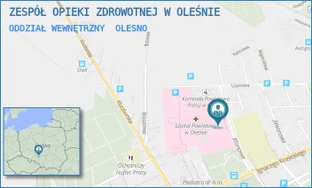 ODDZIAŁ WEWNĘTRZNY - ZESPÓŁ OPIEKI ZDROWOTNEJ W OLEŚNIE - UL. KLONOWA 1,  OLESNO