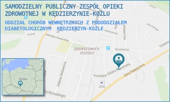 ODDZIAŁ CHORÓB WEWNĘTRZNYCH Z PODODDZIAŁEM DIABETOLOGICZNYM - SAMODZIELNY PUBLICZNY ZESPÓŁ OPIEKI ZDROWOTNEJ W KĘDZIERZYNIE-KOŹLU - UL. ROOSEVELTA 2,  KĘDZIERZYN-KOŹLE