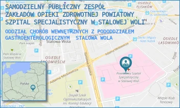 ODDZIAŁ CHORÓB WEWNĘTRZNYCH Z PODODDZIAŁEM GASTROENTEROLOGICZNYM - SAMODZIELNY PUBLICZNY ZESPÓŁ ZAKŁADÓW OPIEKI ZDROWOTNEJ POWIATOWY SZPITAL SPECJALISTYCZNY W STALOWEJ WOLI - UL. STANISŁAWA STASZICA 4,  STALOWA WOLA