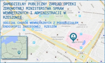 ODDZIAŁ CHORÓB WEWNĘTRZNYCH Z PODODDZIAŁEM ENDOSKOPII ZABIEGOWEJ - SAMODZIELNY PUBLICZNY ZAKŁAD OPIEKI ZDROWOTNEJ MINISTERSTWA SPRAW WEWNĘTRZNYCH I ADMINISTRACJI W RZESZOWIE - UL. KRAKOWSKA 16,  RZESZÓW