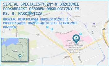 ODDZIAŁ HEMATOLOGII ONKOLOGICZNEJ Z PODODDZIAŁEM TRANSPLANTOLOGII KLINICZNEJ - SZPITAL SPECJALISTYCZNY W BRZOZOWIE PODKARPACKI OŚRODEK ONKOLOGICZNY IM. KS. B. MARKIEWICZA - UL. KS. J. BIELAWSKIEGO 18,  BRZOZÓW