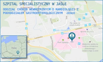 ODDZIAŁ CHORÓB WEWNĘTRZNYCH I KARDIOLOGII Z PODODDZIAŁEM GASTROENTEROLOGICZNYM - SZPITAL SPECJALISTYCZNY W JAŚLE - UL. LWOWSKA 22,  JASŁO