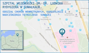 ODDZIAŁ CHORÓB WEWNĘTRZNYCH, KARDIOLOGII I NADCIŚNIENIA TĘTNICZEGO - SZPITAL WOJEWÓDZKI IM. DR. LUDWIKA RYDYGIERA W SUWAŁKACH - SZPITALNA 60,  SUWAŁKI