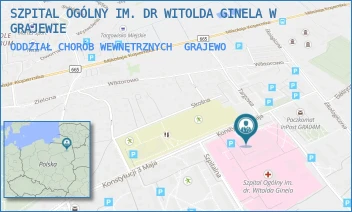 ODDZIAŁ CHORÓB WEWNĘTRZNYCH - SZPITAL OGÓLNY IM. DR WITOLDA GINELA W GRAJEWIE - KONSTYTUCJI 3 MAJA 34,  GRAJEWO