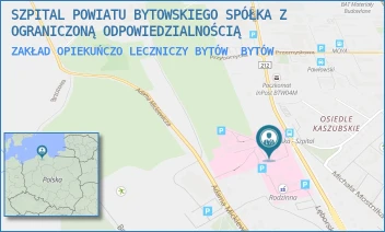 ZAKŁAD OPIEKUŃCZO LECZNICZY BYTÓW - SZPITAL POWIATU BYTOWSKIEGO SPÓŁKA Z OGRANICZONĄ ODPOWIEDZIALNOŚCIĄ - UL. LĘBORSKA 13,  BYTÓW