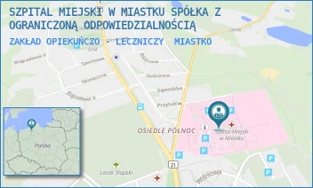 ZAKŁAD OPIEKUŃCZO - LECZNICZY - SZPITAL MIEJSKI W MIASTKU SPÓŁKA Z OGRANICZONĄ ODPOWIEDZIALNOŚCIĄ - UL. GENERAŁA J. WYBICKIEGO 30,  MIASTKO