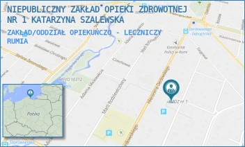 ZAKŁAD/ODDZIAŁ OPIEKUŃCZO - LECZNICZY - NIEPUBLICZNY ZAKŁAD OPIEKI ZDROWOTNEJ NR 1 KATARZYNA SZALEWSKA - UL. CZESŁAWA MIŁOSZA 3,  RUMIA