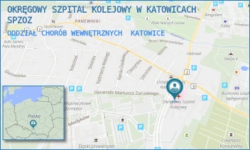 ODDZIAŁ CHORÓB WEWNĘTRZNYCH - OKRĘGOWY SZPITAL KOLEJOWY W KATOWICACH SPZOZ - UL. PANEWNICKA 65,  KATOWICE