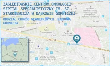 ODDZIAŁ CHORÓB WEWNĘTRZNYCH - ZAGŁĘBIOWSKIE CENTRUM ONKOLOGII SZPITAL SPECJALISTYCZNY IM. SZ. STARKIEWICZA W DĄBROWIE GÓRNICZEJ - UL. SZPITALNA 13,  DĄBROWA GÓRNICZA