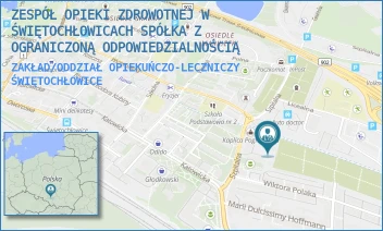 ZAKŁAD/ODDZIAŁ OPIEKUŃCZO-LECZNICZY - ZESPÓŁ OPIEKI ZDROWOTNEJ W ŚWIĘTOCHŁOWICACH SPÓŁKA Z OGRANICZONĄ ODPOWIEDZIALNOŚCIĄ W RESTRUKTURYZACJI - UL. SZPITALNA 2,  ŚWIĘTOCHŁOWICE