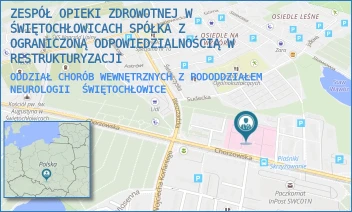 ODDZIAŁ CHORÓB WEWNĘTRZNYCH Z PODODDZIAŁEM NEUROLOGII - ZESPÓŁ OPIEKI ZDROWOTNEJ W ŚWIĘTOCHŁOWICACH SPÓŁKA Z OGRANICZONĄ ODPOWIEDZIALNOŚCIĄ W RESTRUKTURYZACJI - UL. CHORZOWSKA 36,  ŚWIĘTOCHŁOWICE